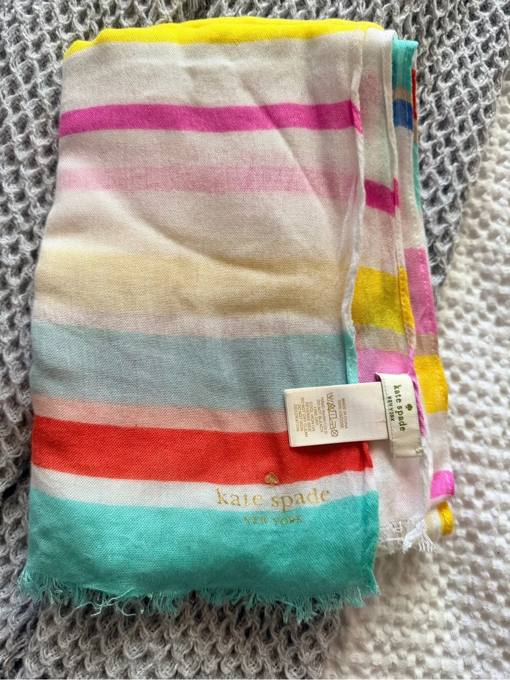 kate spade Multicolor Pastel Stripe Scarf